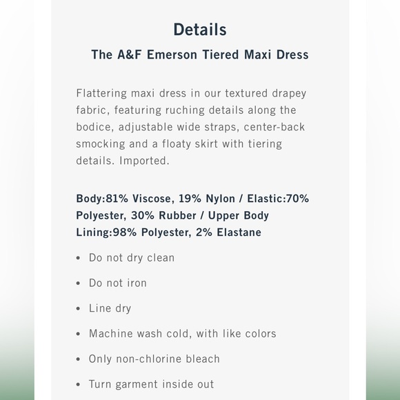 Abercrombie & Fitch Emerson Tiered Maxi Dress Blue Size L - Picture 4 of 4